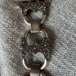 Tory Burch Silver Bracelet with Black Accents
